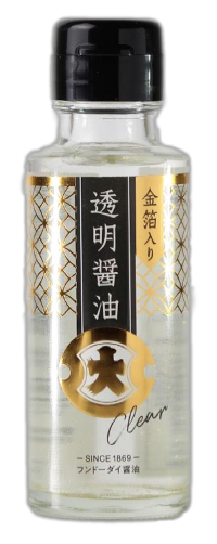 （株）フンドーダイ「金箔入り透明醤油」 Fundo Dai「Molho de soja transparente com folha de ouro」